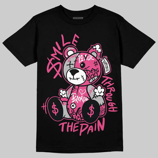 Asics Gel-1130 Pink Glo/ Black DopeSkill T-Shirt Smile Through The Pain Graphic Streetwear - Black