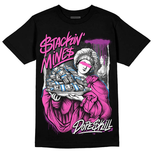 Jordan 4 GS “Hyper Violet” DopeSkill T-Shirt Stackin Mines Graphic Streetwear - Black