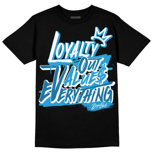 Jordan 4 Retro Military Blue DopeSkill T-Shirt LOVE Graphic Streetwear - Black