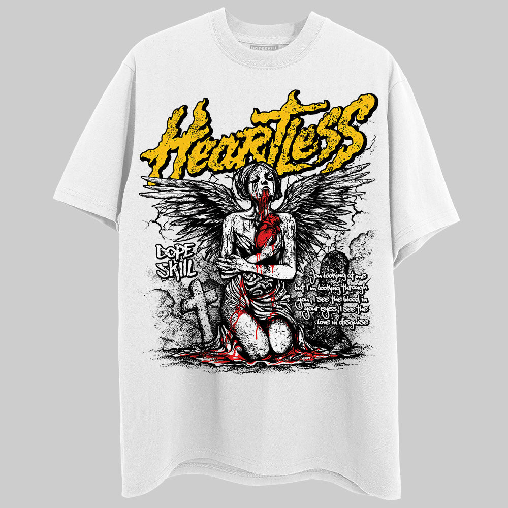 Yellow Sneakers DopeSkill T-Shirt Heartless Graphic Streetwear - White