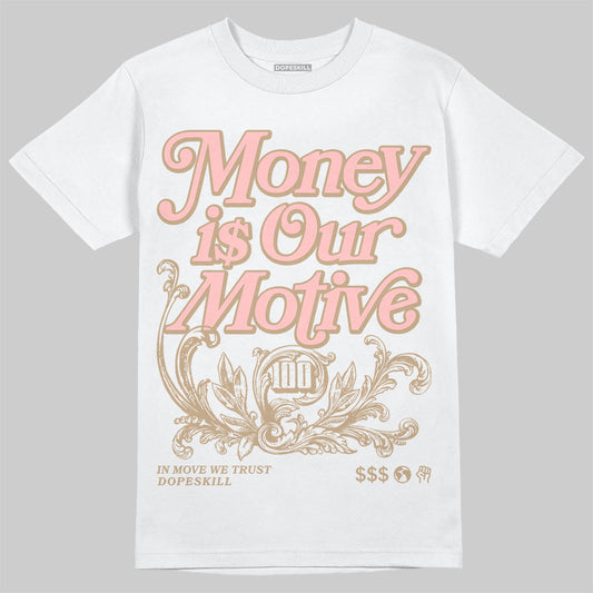 Nike Air Force 1 Low Canvas “Linen” DopeSkill T-Shirt Money Is Our Motive Typo Graphic Streetwear - White