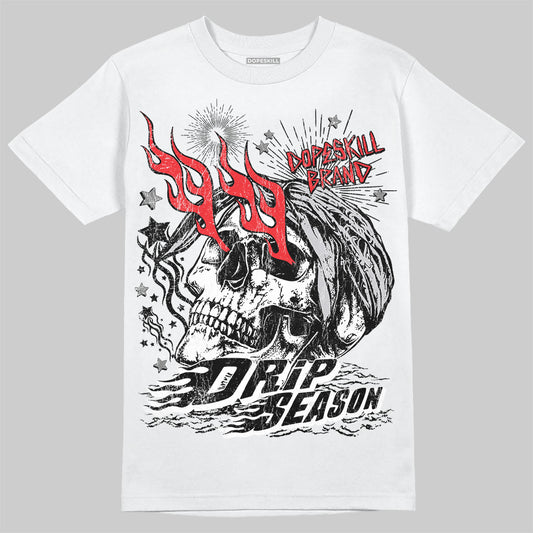 Grey Sneakers DopeSkill T-Shirt Drip Season Graphic Streetwear - White