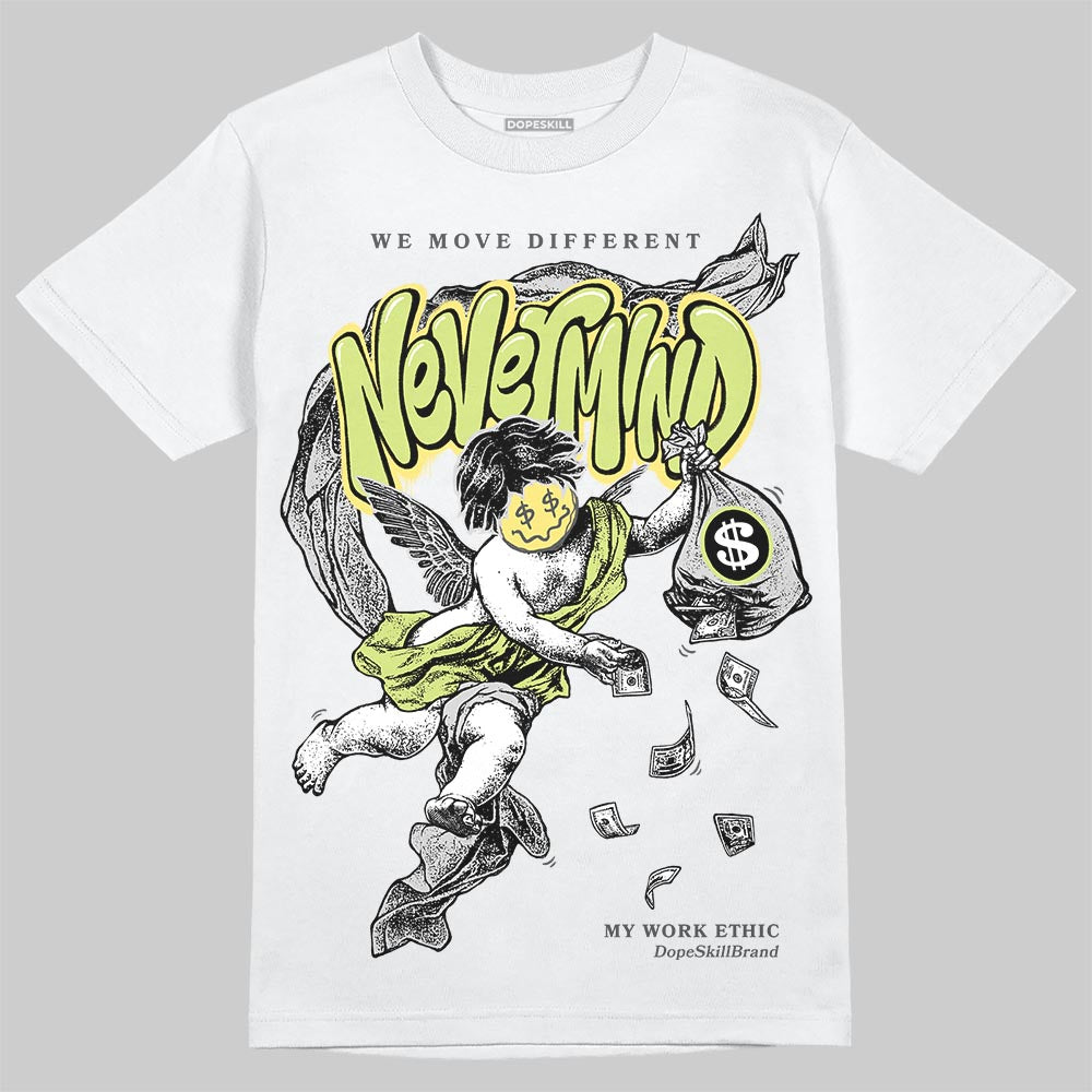 Jordan 4 GS “Light Lemon Twist” DopeSkill T-Shirt Nevermind Graphic Streetwear - White