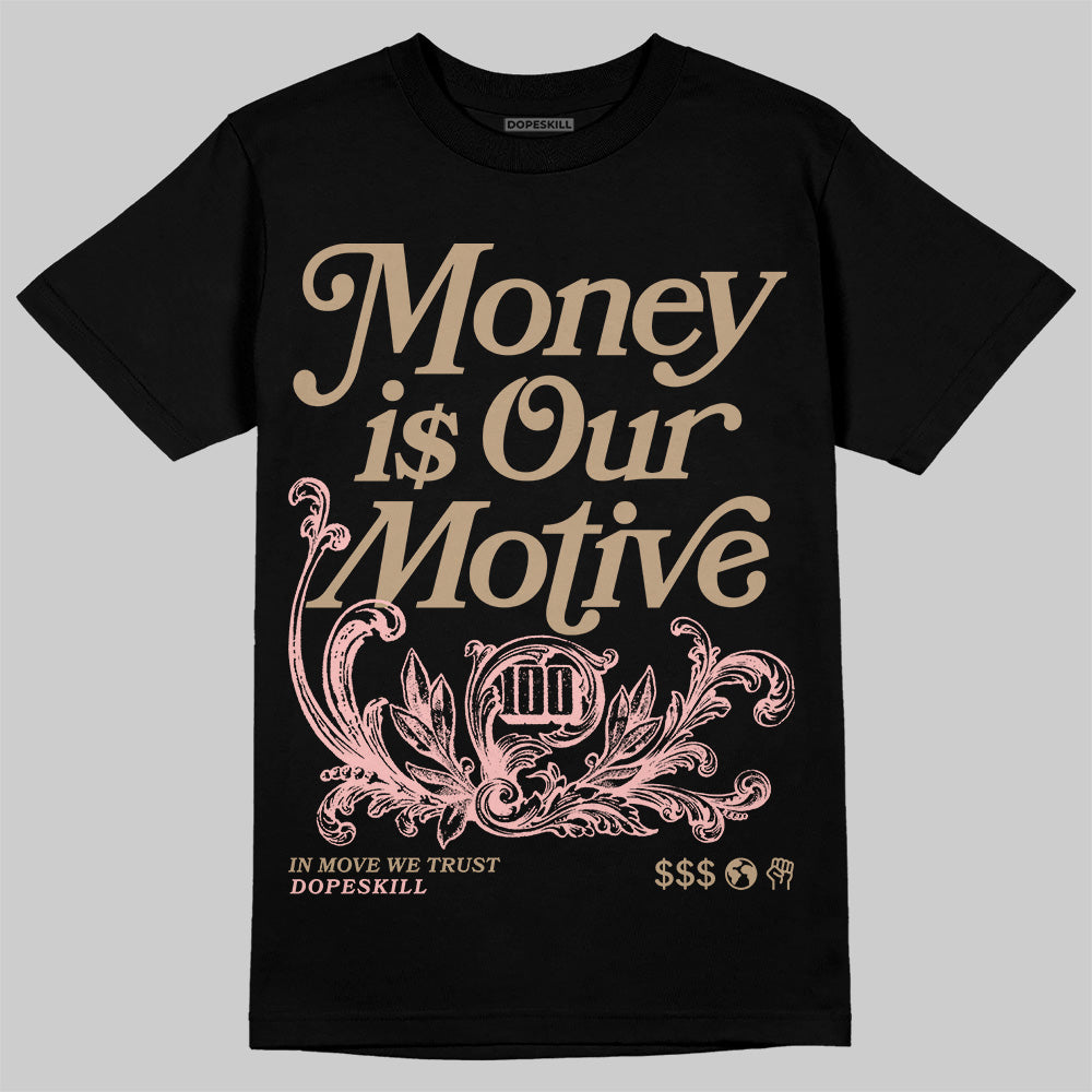 Nike Air Force 1 Low Canvas “Linen” DopeSkill T-Shirt Money Is Our Motive Typo Graphic Streetwear - Black