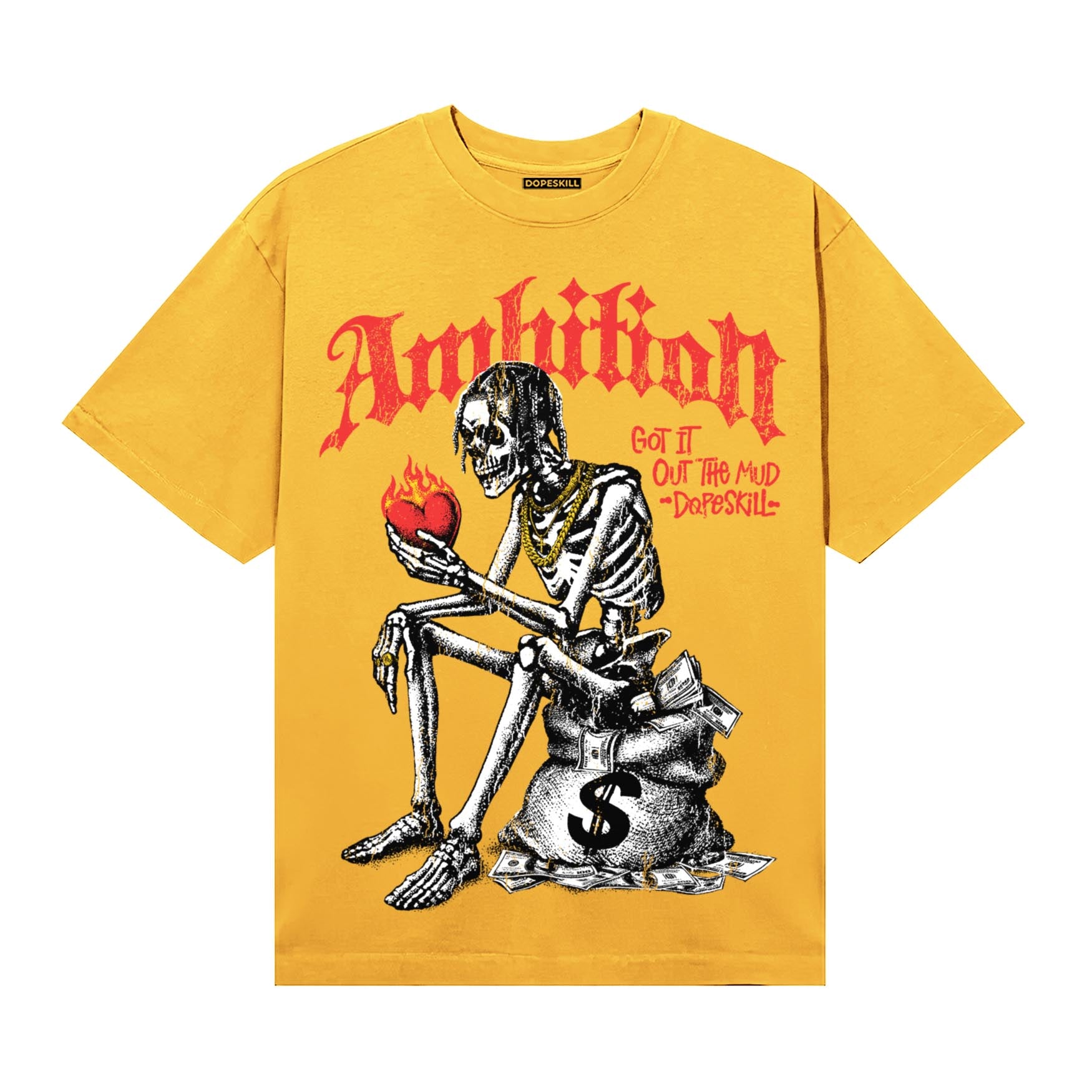 Yellow Sneakers DopeSkill T-Shirt Ambition Graphic Streetwear - Gold