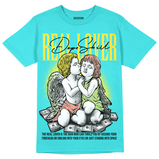 New Balance 9060 “Cyan Burst” DopeSkill Virtual Blue T-Shirt Real Lover Graphic Streetwear