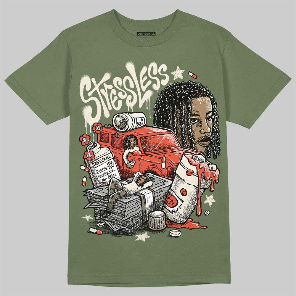 Jordan 3 “Medium Olive” aka “Family Affair” DopeSkill T-Shirt Stressless Graphic Streetwear - Military Green