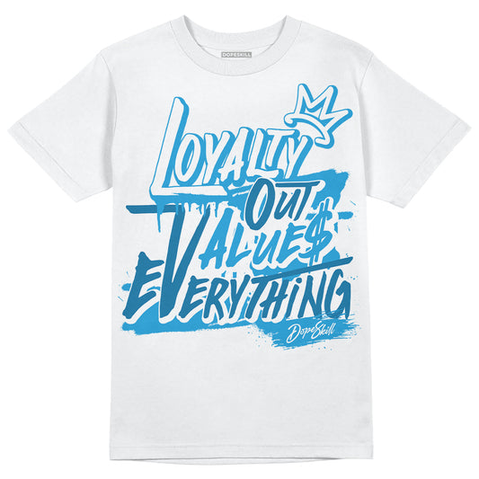 Jordan 4 Retro Military Blue DopeSkill T-Shirt LOVE Graphic Streetwear - WHite