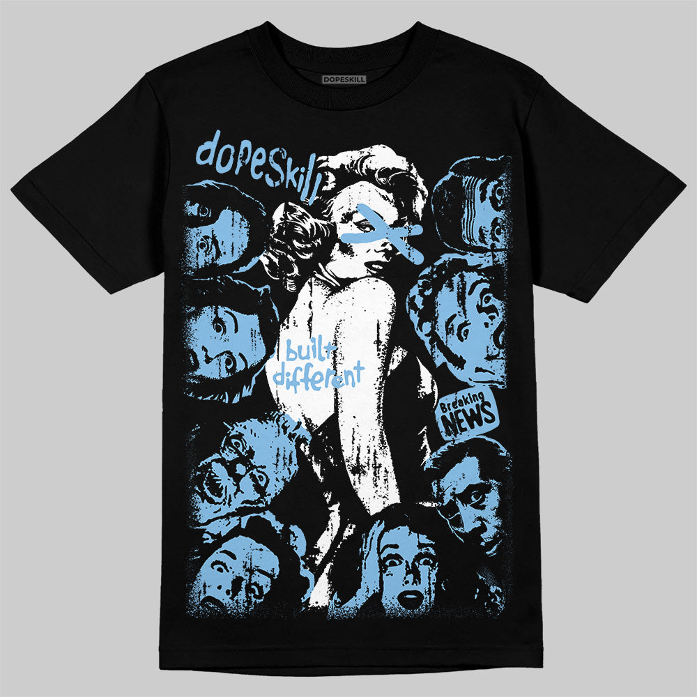 University Blue Sneakers DopeSkill T-Shirt Built Different Graphic Streetwear - black