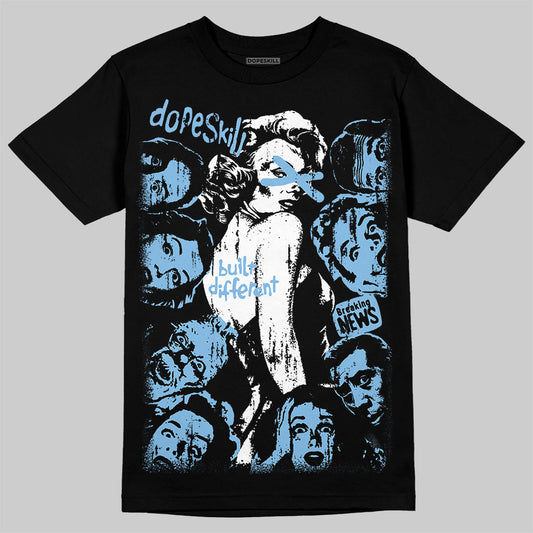 University Blue Sneakers DopeSkill T-Shirt Built Different Graphic Streetwear - black
