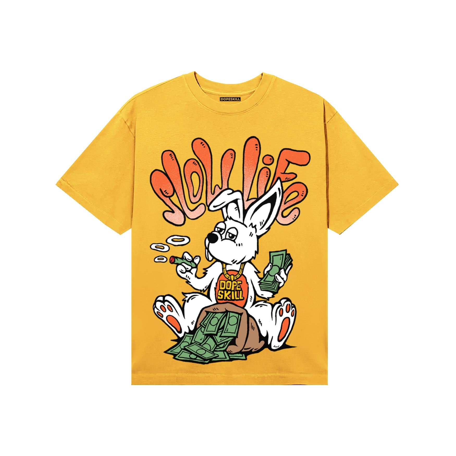 Yellow Sneakers DopeSkill T-Shirt Slow Life Graphic Streetwear - Gold
