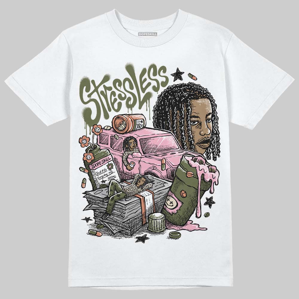 SB Dunk Low Pro x Arts-Rec Skateshop Rust Pink and Rough Green DopeSkill T-Shirt Stressless Graphic Streetwear - White