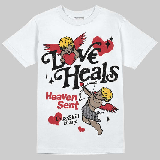 Jordan 14 Retro Ferrari (2025) DopeSkill T-Shirt New Love Heals Graphic Streetwear - White