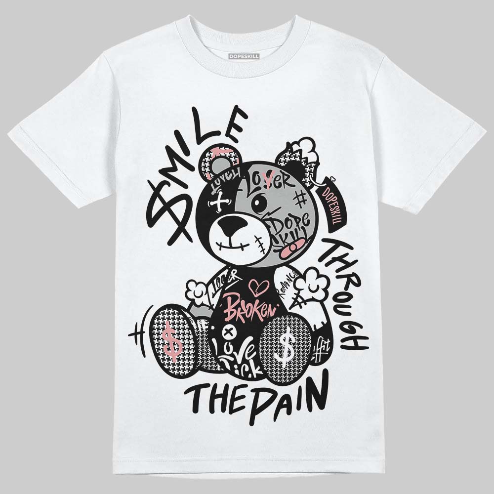 Harris Tweed x Wmns Dunk Low 'Black Phantom' DopeSkill T-Shirt Smile Through The Pain Graphic Streetwear - White