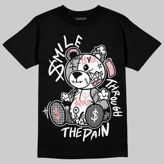 Harris Tweed x Wmns Dunk Low 'Black Phantom' DopeSkill T-Shirt Smile Through The Pain Graphic Streetwear - Black