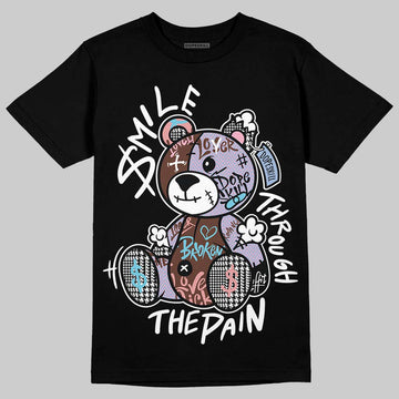 Harris Tweed x Dunk Low Denim Turquoise and Baroque Brown DopeSkill T-Shirt Smile Through The Pain Graphic Streetwear - Black