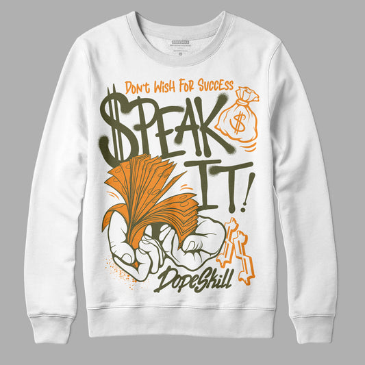 Jordan 5 “Olive” DopeSkill Sweatshirt Speak It Graphic Streetwear - White