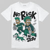 Jordan 4 Retro Oxidized Green DopeSkill T-Shirt No Risk No Story Graphic Streetwear - White