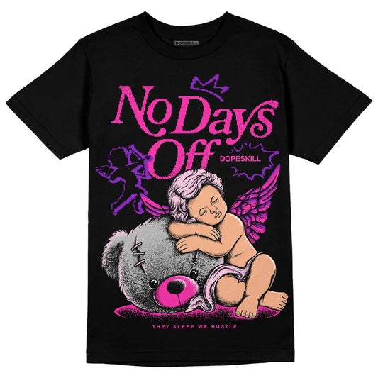 Pink Sneakers DopeSkill T-Shirt New No Days Off Graphic Streetwear - Black