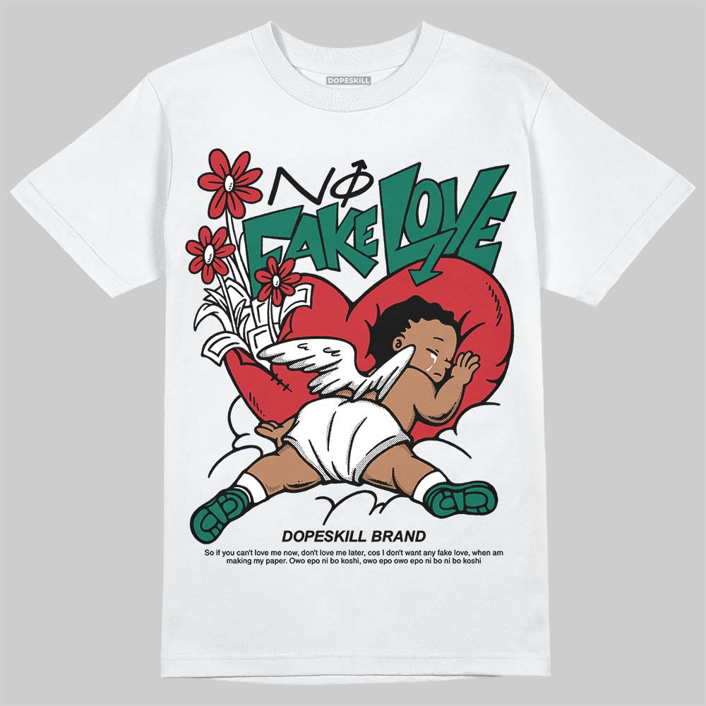 Jordan 3 Mexico 'El Vuelo' DopeSkill T-Shirt No Fake Love Graphic Streetwear - White