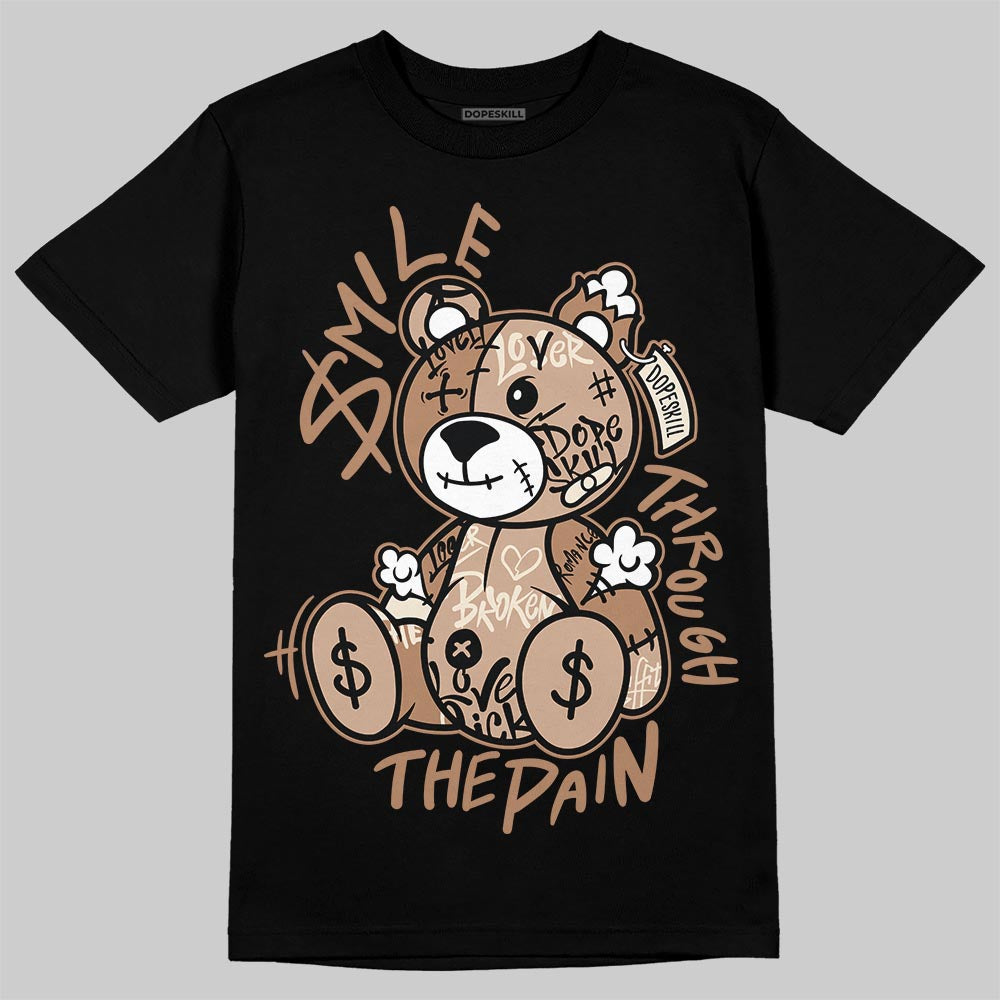 Jordan 4 Retro Cozy Girl DopeSkill T-Shirt Smile Through The Pain Graphic Streetwear - Black