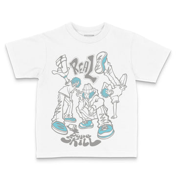 Jordan 4 Retro GS “Blue Chill” DopeSkill Toddler Kids T-shirt Real Y2K Players Graphic Streetwear - White