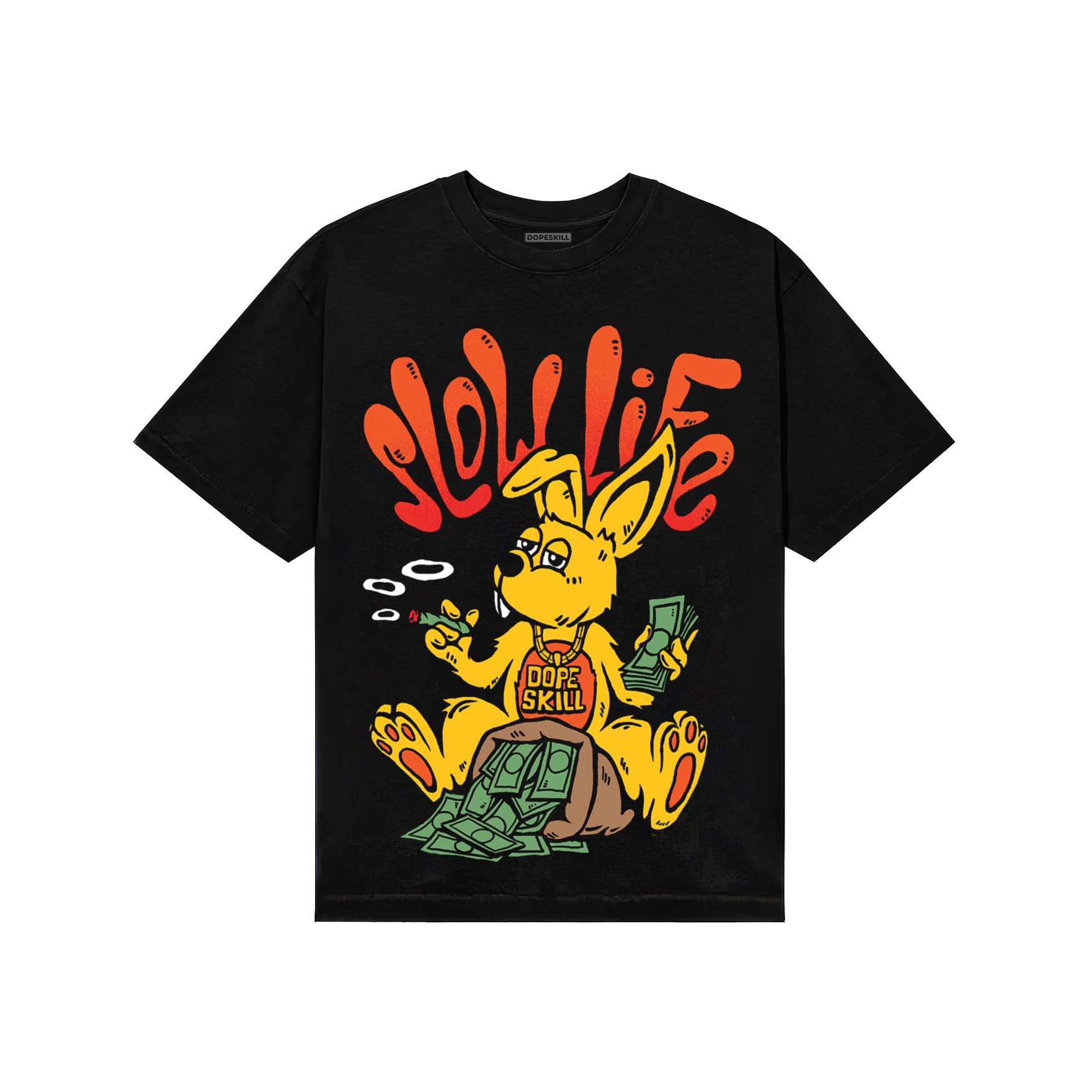 Yellow Sneakers DopeSkill T-Shirt Slow Life Graphic Streetwear - Black