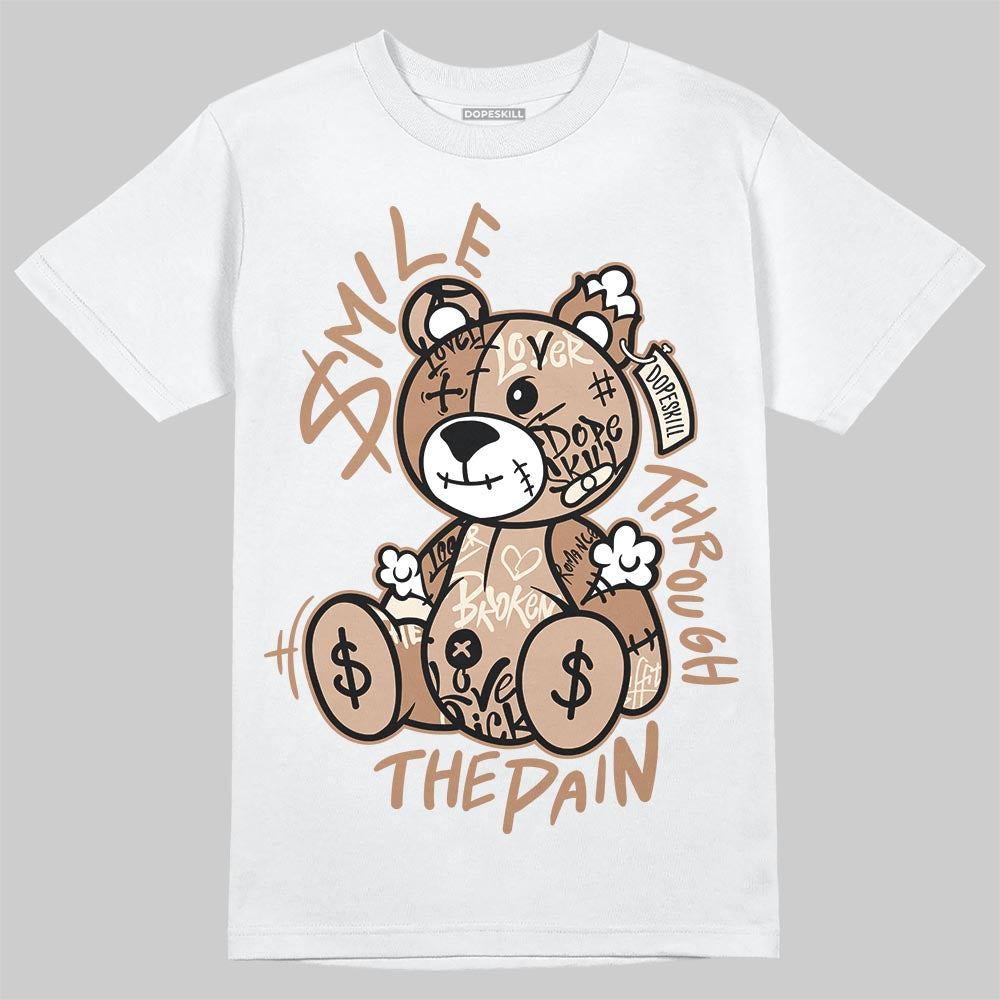 Jordan 4 Retro Cozy Girl DopeSkill T-Shirt Smile Through The Pain Graphic Streetwear - White