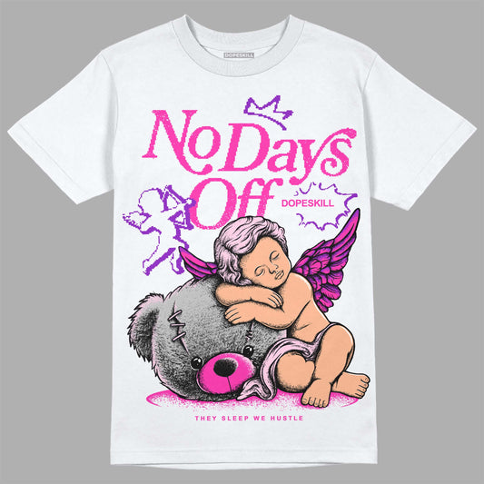 Pink Sneakers DopeSkill T-Shirt New No Days Off Graphic Streetwear - White 