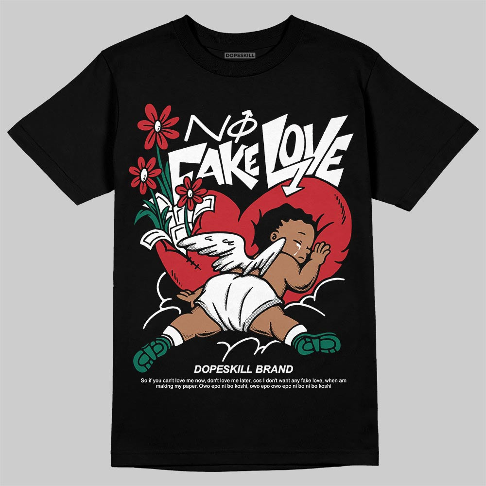Jordan 3 Mexico 'El Vuelo' DopeSkill T-Shirt No Fake Love Graphic Streetwear - Black