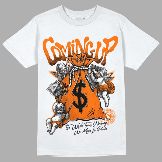 Orange, Black & White Sneakers DopeSkill T-Shirt Money Bag Coming Up Graphic Streetwear - White