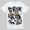 Jordan 12 Black Wolf Grey DopeSkill T-Shirt No Risk No Story Graphic Streetwear - White