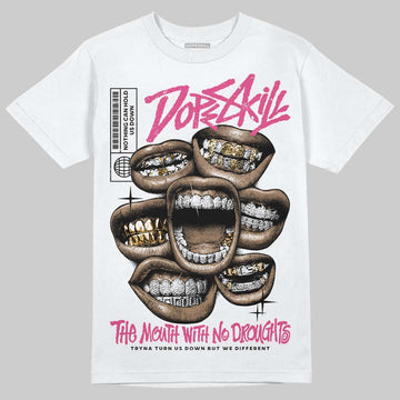 Asics Gel-1130 Pink Glo/ Black DopeSkill T-Shirt The Mouth With No Droughts Graphic Streetwear - White