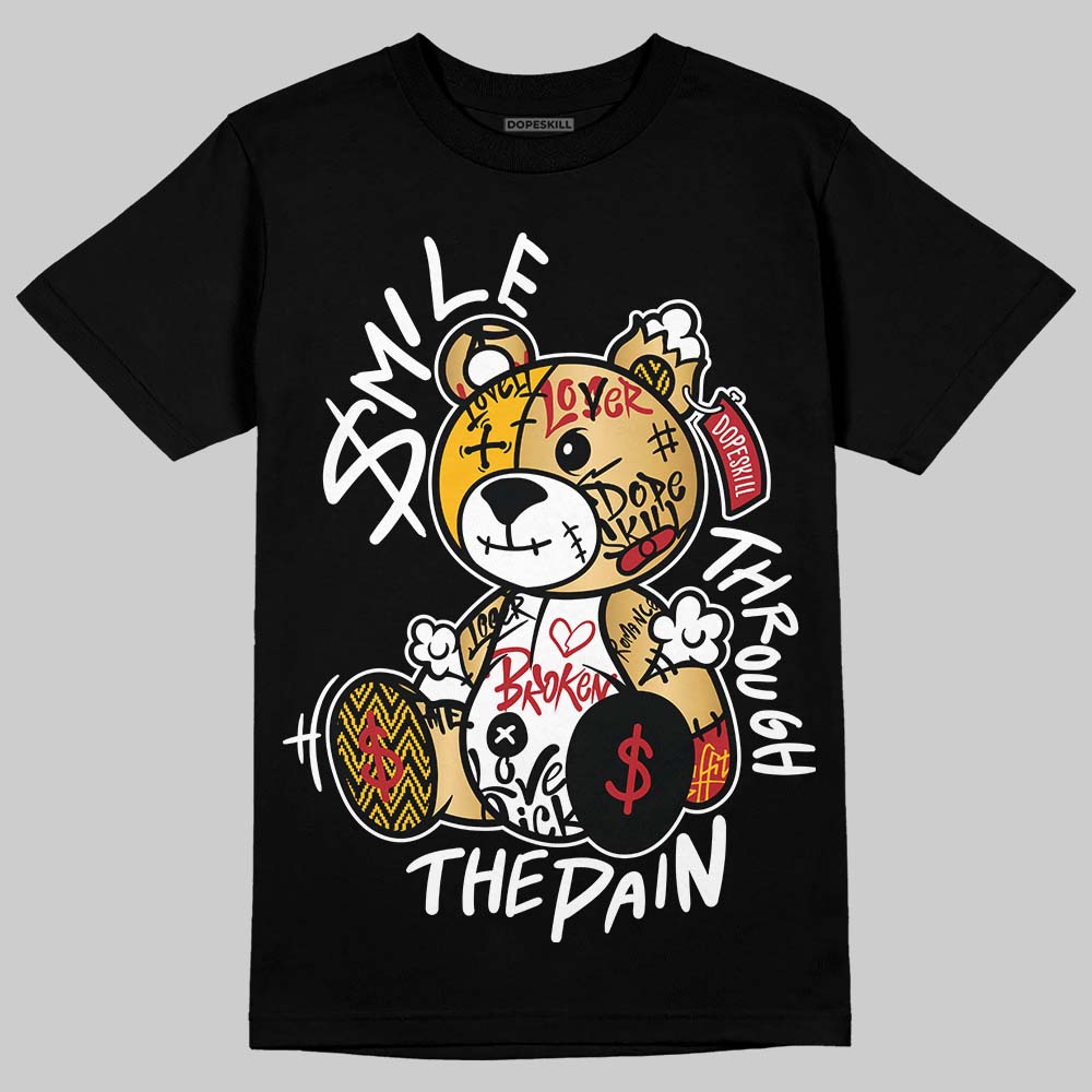 Jordan 12 Retro 'Taxi' 2025 DopeSkill T-Shirt Smile Through The Pain Graphic Streetwear - Black