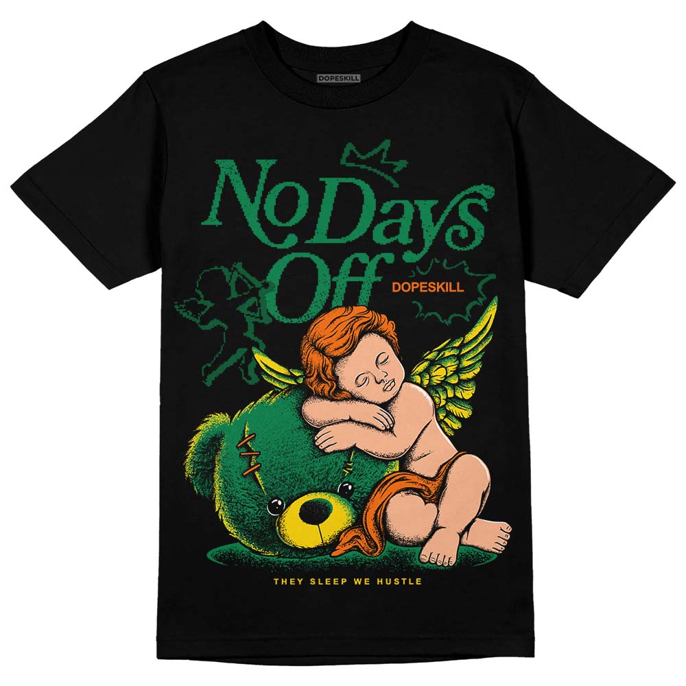 Green Sneakers DopeSkill T-Shirt New No Days Off Graphic Streetwear - Black