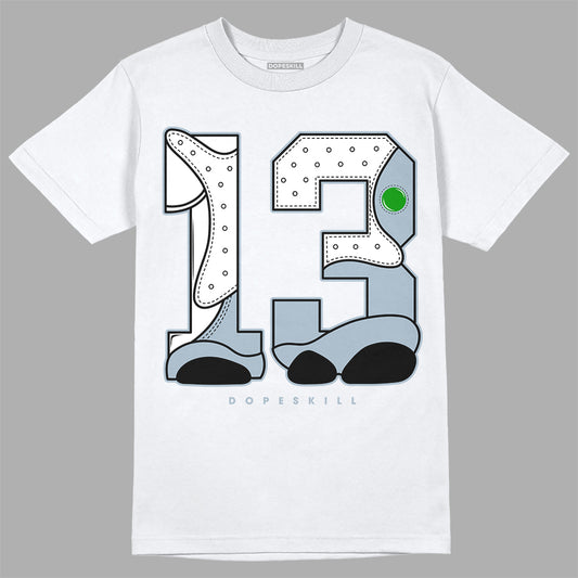 Jordan 13 “Blue Grey” DopeSkill T-Shirt No.13 Graphic Streetwear - White 