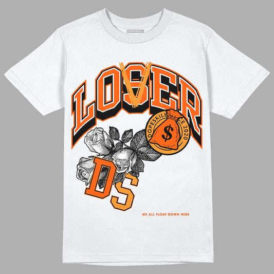 Jordan 12 Retro Brilliant Orange DopeSkill T-Shirt Loser Lover Graphic Streetwear - White