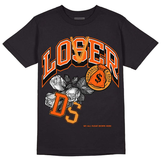 Jordan 12 Retro Brilliant Orange DopeSkill T-Shirt Loser Lover Graphic Streetwear - Black