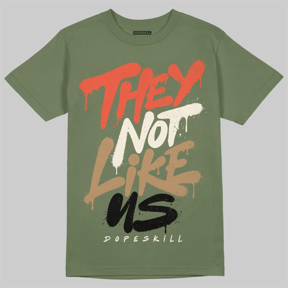 Jordan 3 “Medium Olive” aka “Family Affair” DopeSkill T-Shirt They Not Like Us Graphic Streetwear - Military Green