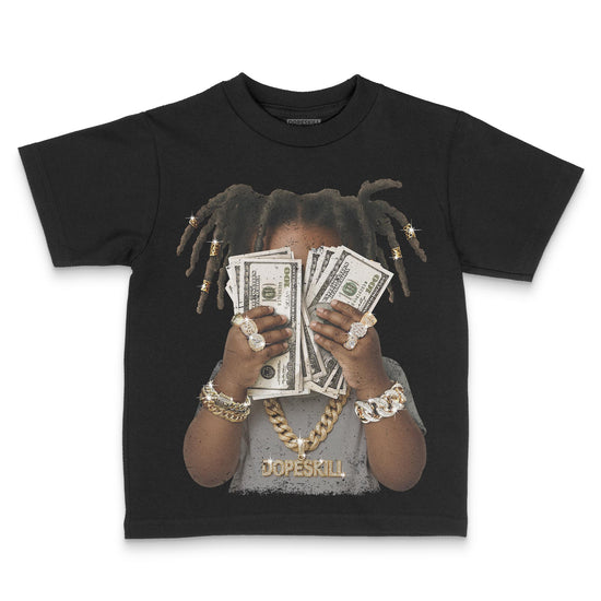 Jordan 4 Retro GS “Blue Chill” DopeSkill Toddler Kids T-shirt Rich Youth Graphic Streetwear - black