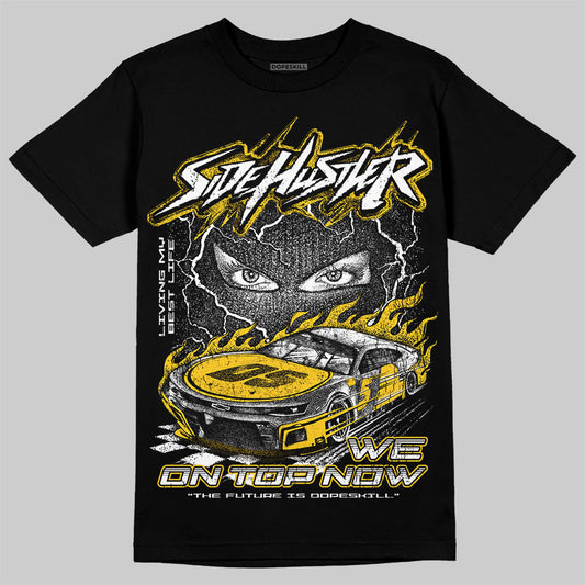 Yellow Sneakers DopeSkill T-Shirt New Side Hustler Graphic Streetwear - Black