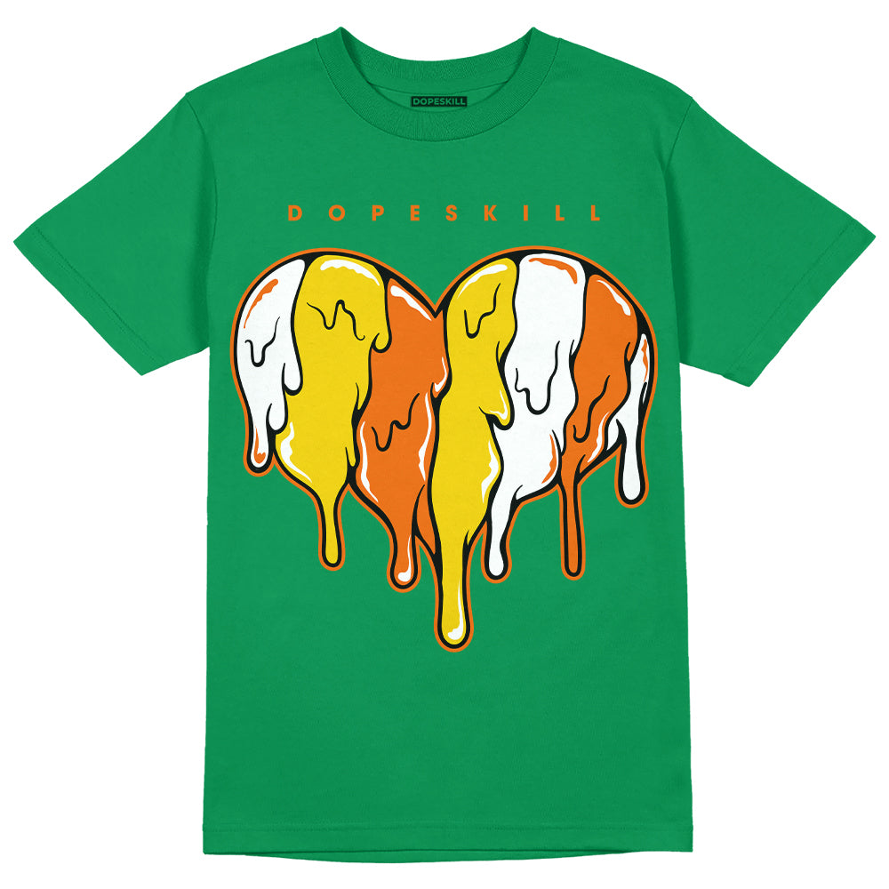 Green Sneakers DopeSkill Green T-shirt Slime Drip Heart Graphic Streetwear