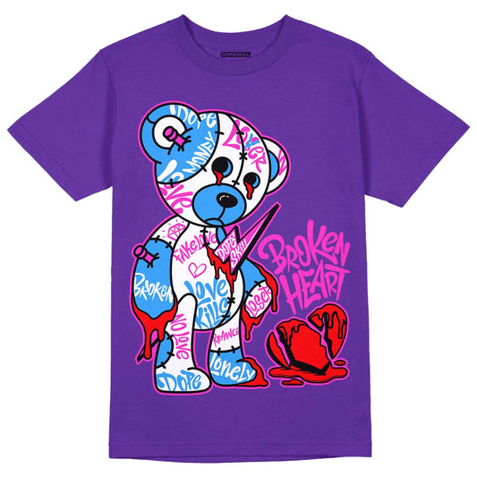PURPLE Sneakers DopeSkill Purple T-Shirt Broken Heart Graphic Streetwear