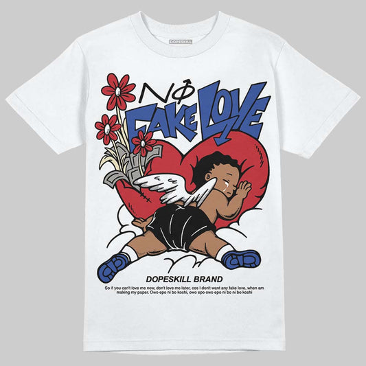 Jordan 4 “Rare Air” DopeSkill T-Shirt No Fake Love Graphic Streetwear - White