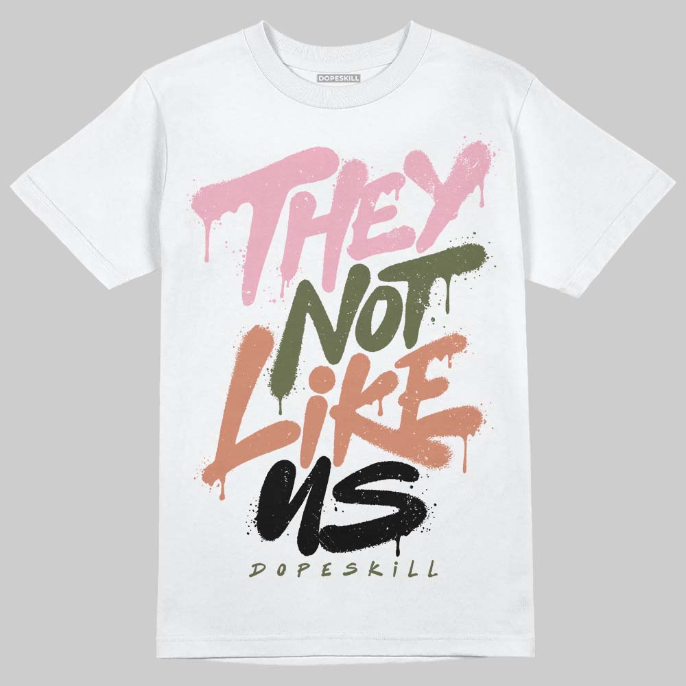 SB Dunk Low Pro x Arts-Rec Skateshop Rust Pink and Rough Green DopeSkill T-Shirt They Not Like Us Graphic Streetwear - White