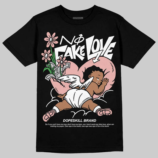 Jordan 1 Low OG “Rust Pink” DopeSkill T-Shirt No Fake Love Graphic Streetwear - Black
