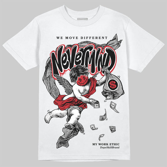 Jordan 11 Retro Low Bred (2025) DopeSkill T-Shirt Nevermind Graphic Streetwear - White