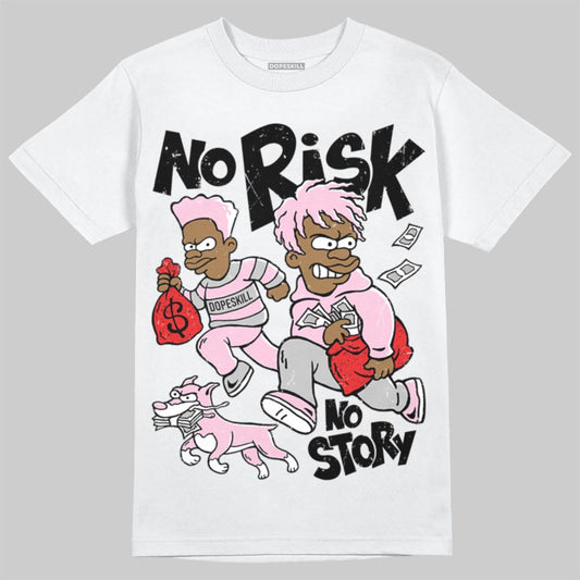 Awake NY x Air Jordan 5 Arctic Pink DopeSkill T-Shirt No Risk No Story Graphic Streetwear - White