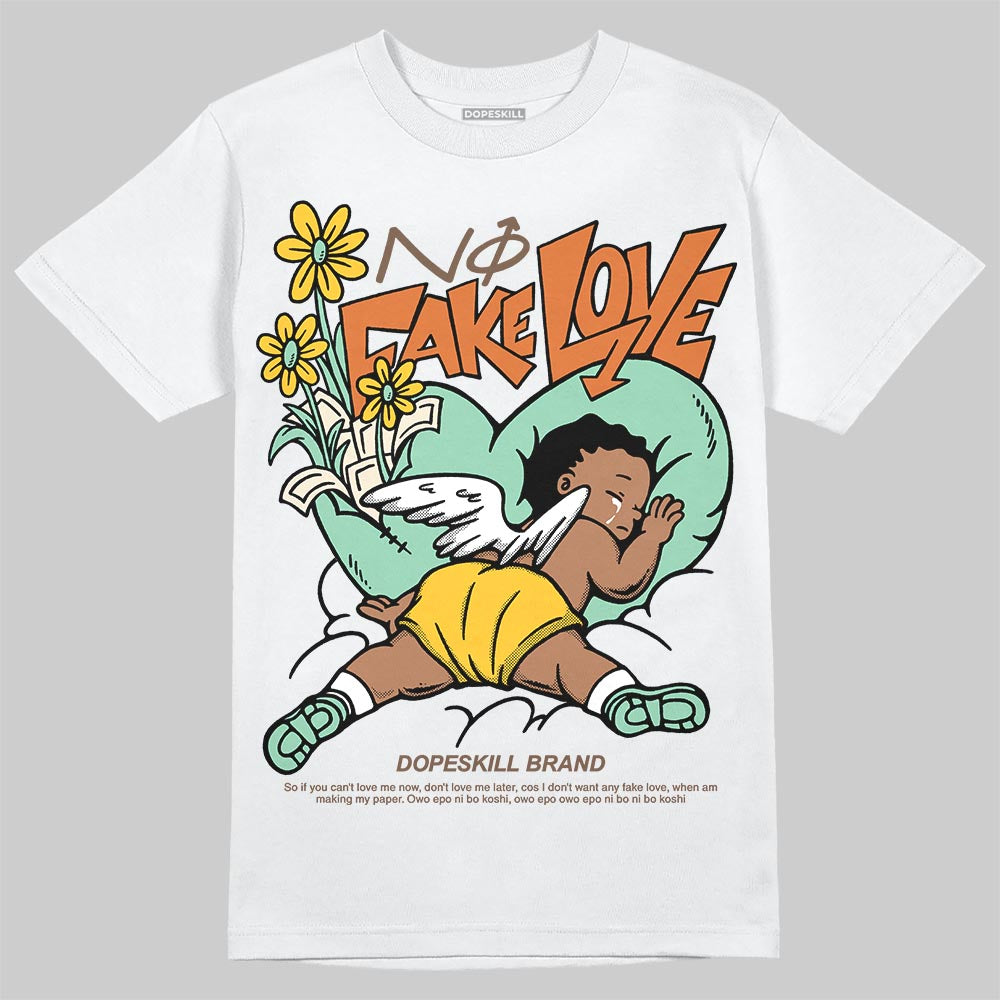 SB Dunk Low Rodeo Tourmaline DopeSkill T-Shirt No Fake Love Graphic Streetwear - White