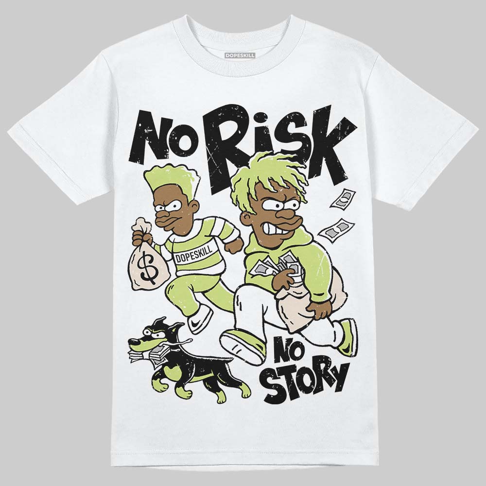 Jordan 5 “Luminous Green” DopeSkill T-Shirt No Risk No Story Graphic Streetwear - White